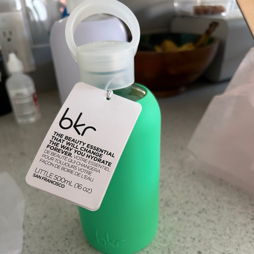 BKR Palmer 16oz Little water bottle with regular cap and lip gloss cap (NWT)